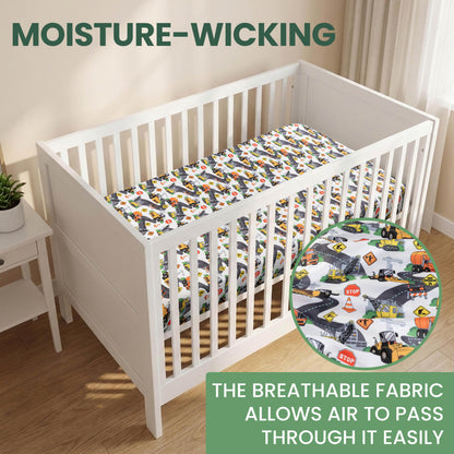 Today's Kids 1-Pack Monster Truck Fitted Baby Crib Sheet Boy - Soft & Breathable Printed Nursery Toddler Bed Sheets for Boys, Elastic Edge with Deep Pockets, Machine Washable, Fits 28" x 52" Mattress