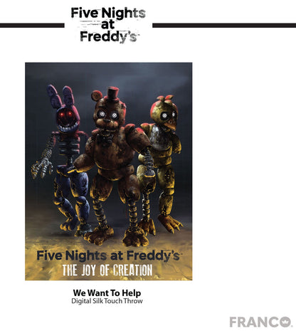 Franco Collectibles Five Nights At Freddy's Movie Micro mink to Coral Throw Blanket, 46 in x 60 in