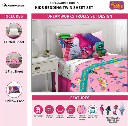 Trolls DreamWorks Life Twin Size Sheet Set