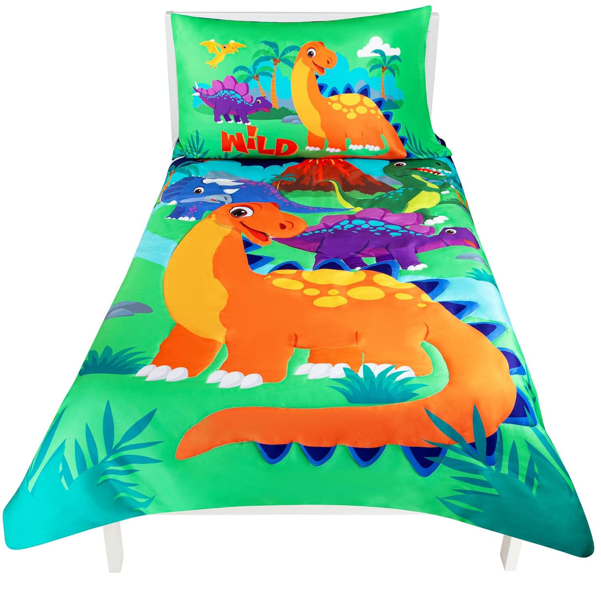 Todays Kids Monster Trucks Toddler Bedding Set for Boys - 4-Piece Toddler Bed Comforter Sets for Boys, Reversible Comforter & Pillowcase, Flat Sheet, Fitted Sheet, Breathable & Super Soft Microfiber