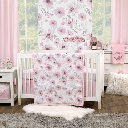 NoJo Beautiful Blooms Pink and Grey Flowers Musical Mobile