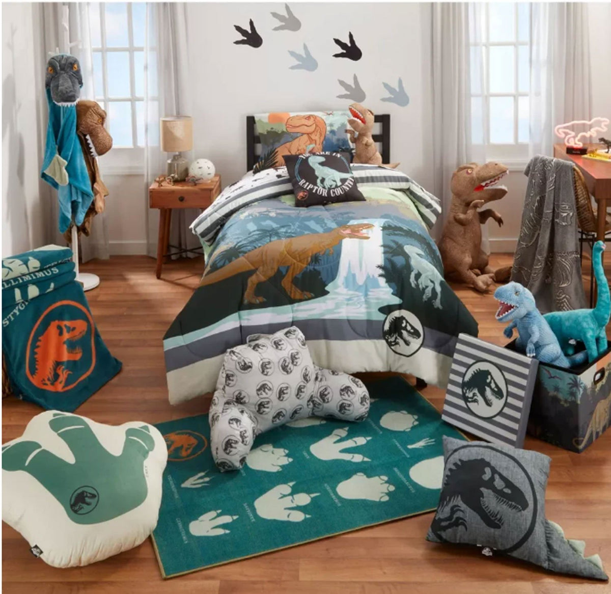 Franco Kids Jurassic World Dominion Area Rug - 40" x 54" - Dinosaur Footprints Design