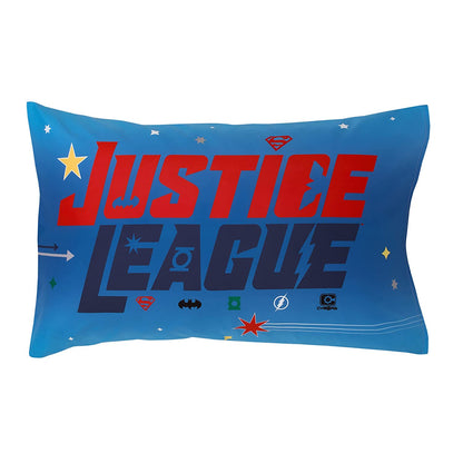 Warner Brothers Justice League 4 Piece Toddler Bedding Set - Batman, Superman, The Flash, Green Lantern and Cyborg