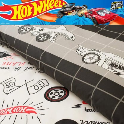 Franco Hot Wheels Kids Premium Organic Cotton 2 Pc Twin Size Duvet Cover with Sham
