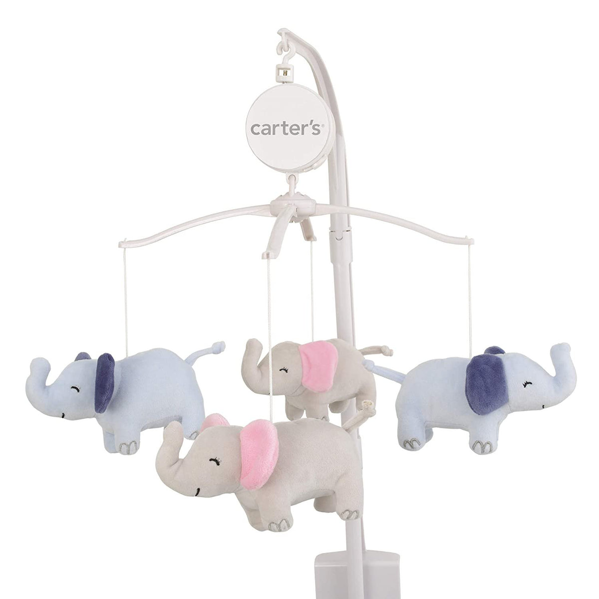 Carter's Sweet Floral Elephants Musical Mobile - Periwinkle, Grey