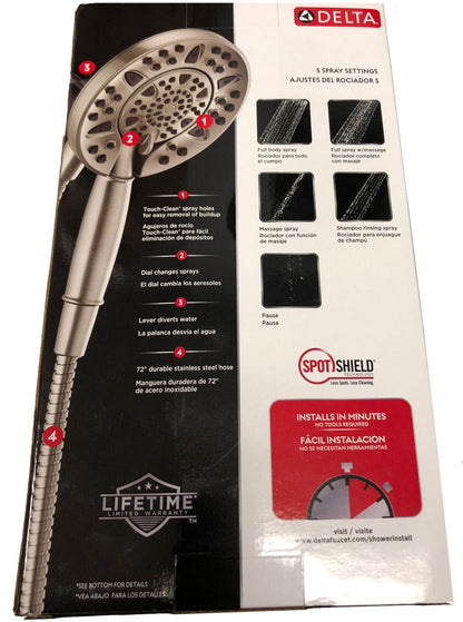 Delta Faucet 5-Spray / Massage In2ition 2-in-1 Hand Held Shower Head System
