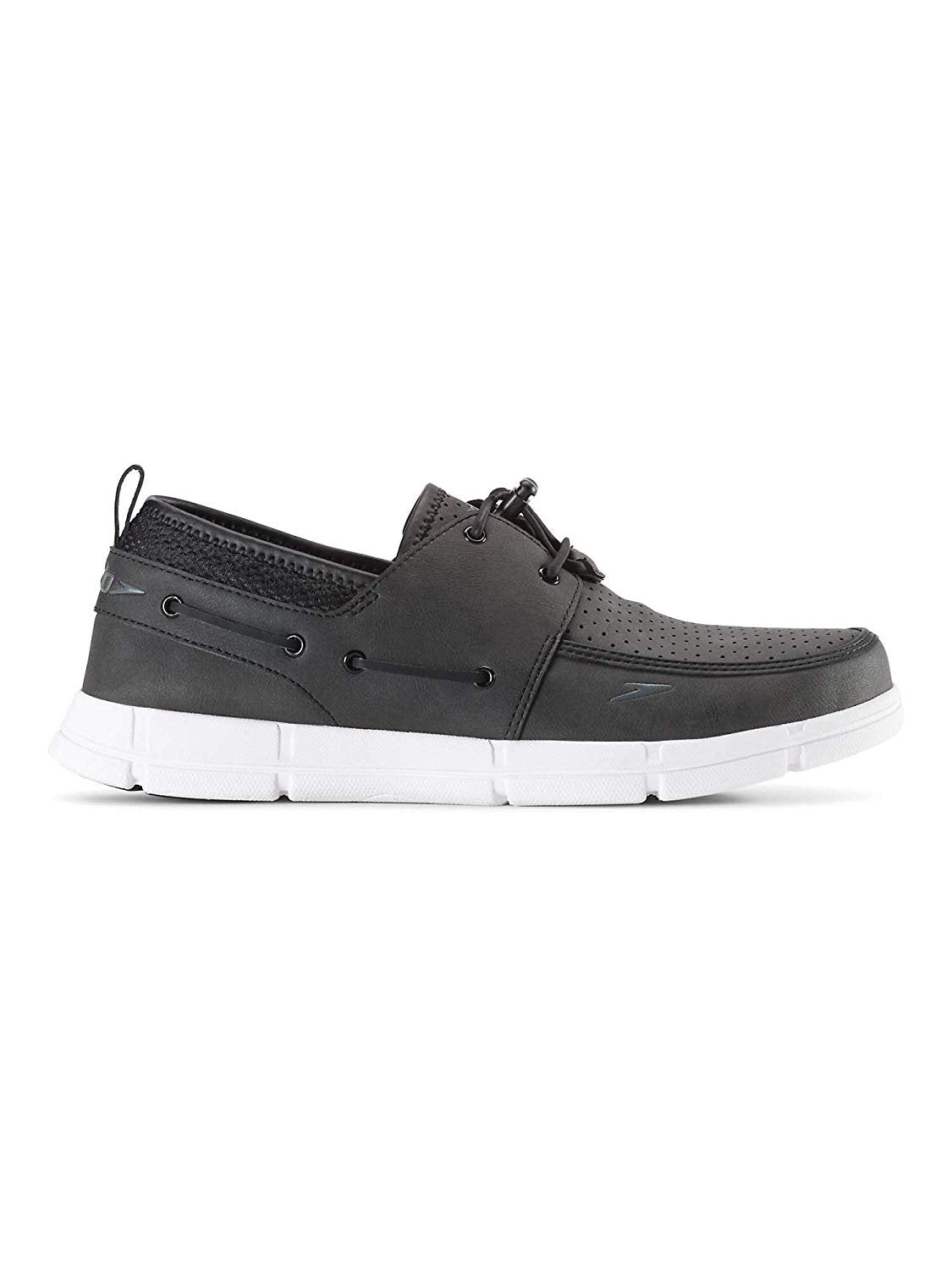 Speedo. Mens Port Lightweight Breathable Water Boat Shoe (8, Black/White) (11, Black White)