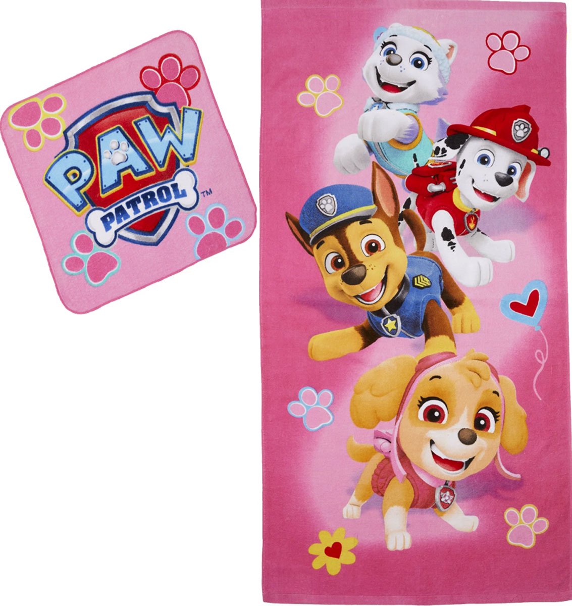 Paw Patrol Skye Girls Cotton 2 Piece Towel and Washcloth Set