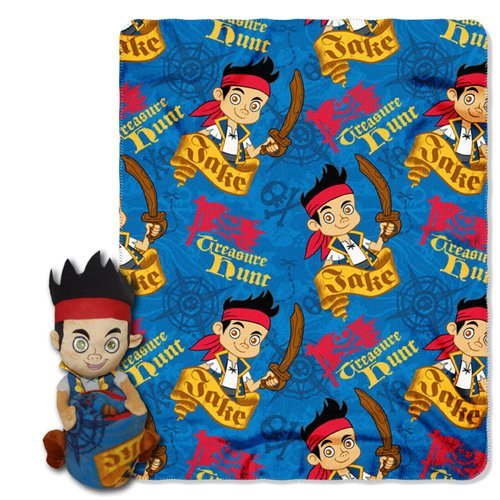 Disney's Jake & the Neverland Pirates, "Aye Matey" Character Pillow and Fleece Throw Blanket Set, 40" x 50", Multi Color