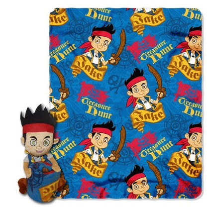 Disney's Jake & the Neverland Pirates, "Aye Matey" Character Pillow and Fleece Throw Blanket Set, 40" x 50", Multi Color