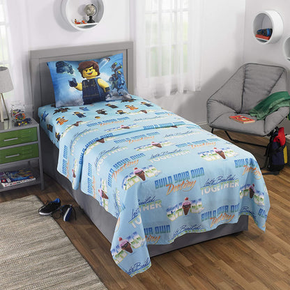 Franco Manufacturing Lego Movie 2 - 3pc Twin Sheet Set in Blue