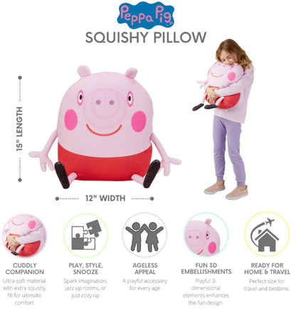Peppa Pig Kids Squishy Cuddle Pillow, 15" Tall