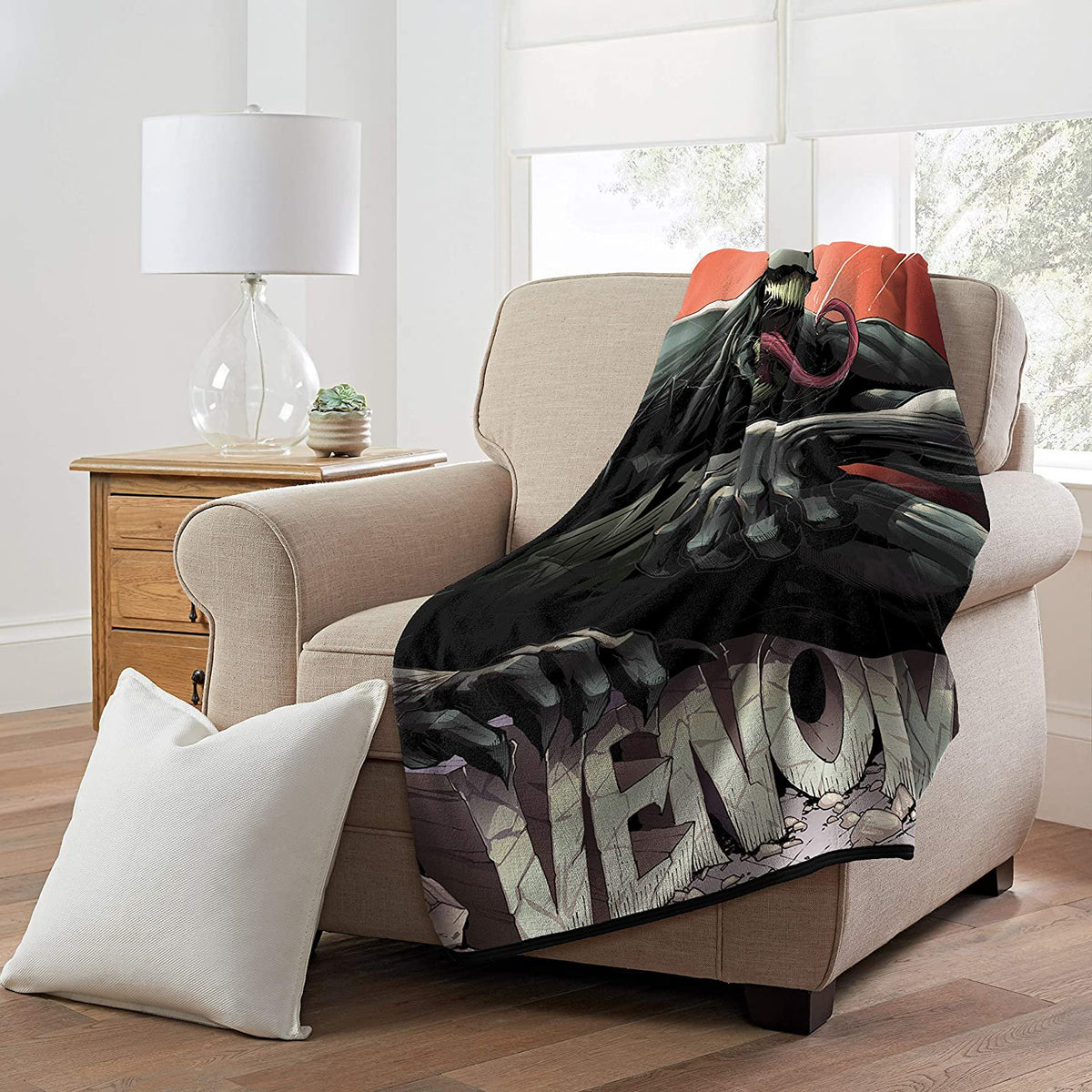 Marvel Venom, 'Here to Stay' Micro Raschel Throw Blanket, 46" x 60"