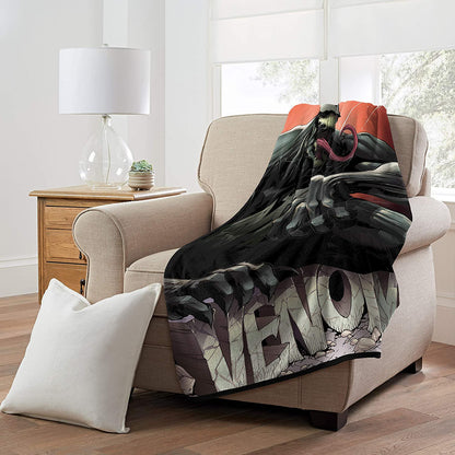 Marvel Venom, 'Here to Stay' Micro Raschel Throw Blanket, 46" x 60"