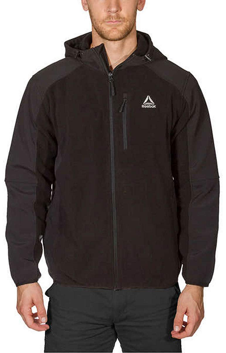 Reebok Men's Mixed Media Softshell Jacket (XL, Black)