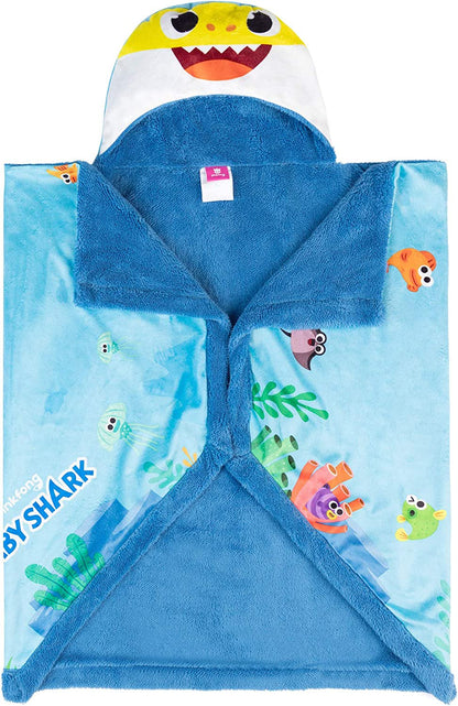 Baby Shark Kids Snuggle Wrap Wearable Blanket, 31 in x 55 in
