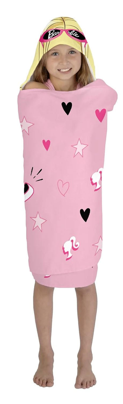 Franco Barbie Bath/Pool/Beach Cotton Hooded Towel Wrap, 24 in x 50 in