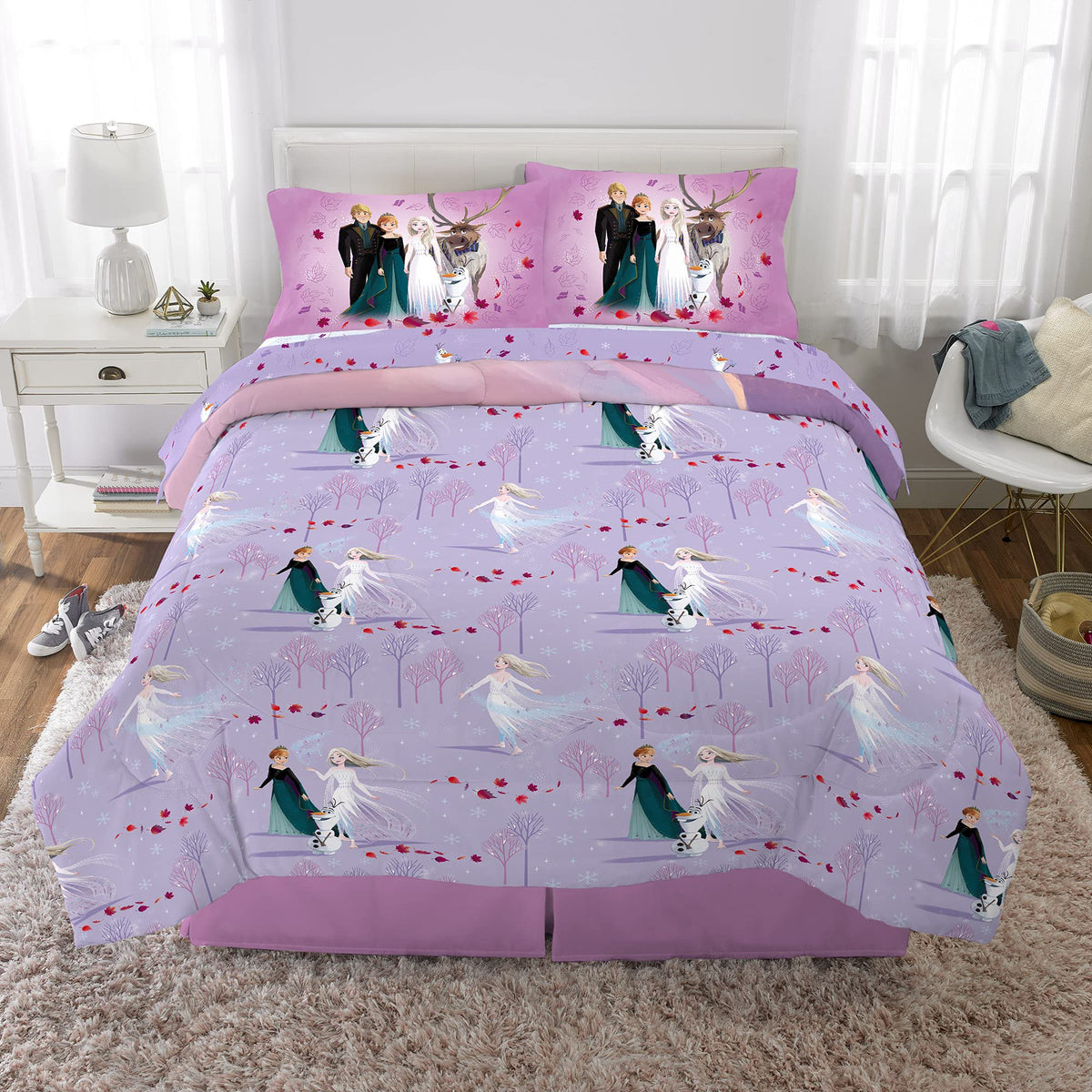 Disney Frozen 2 Kids Bedding Full Size Comforter & Sheets, 5 Piece Set