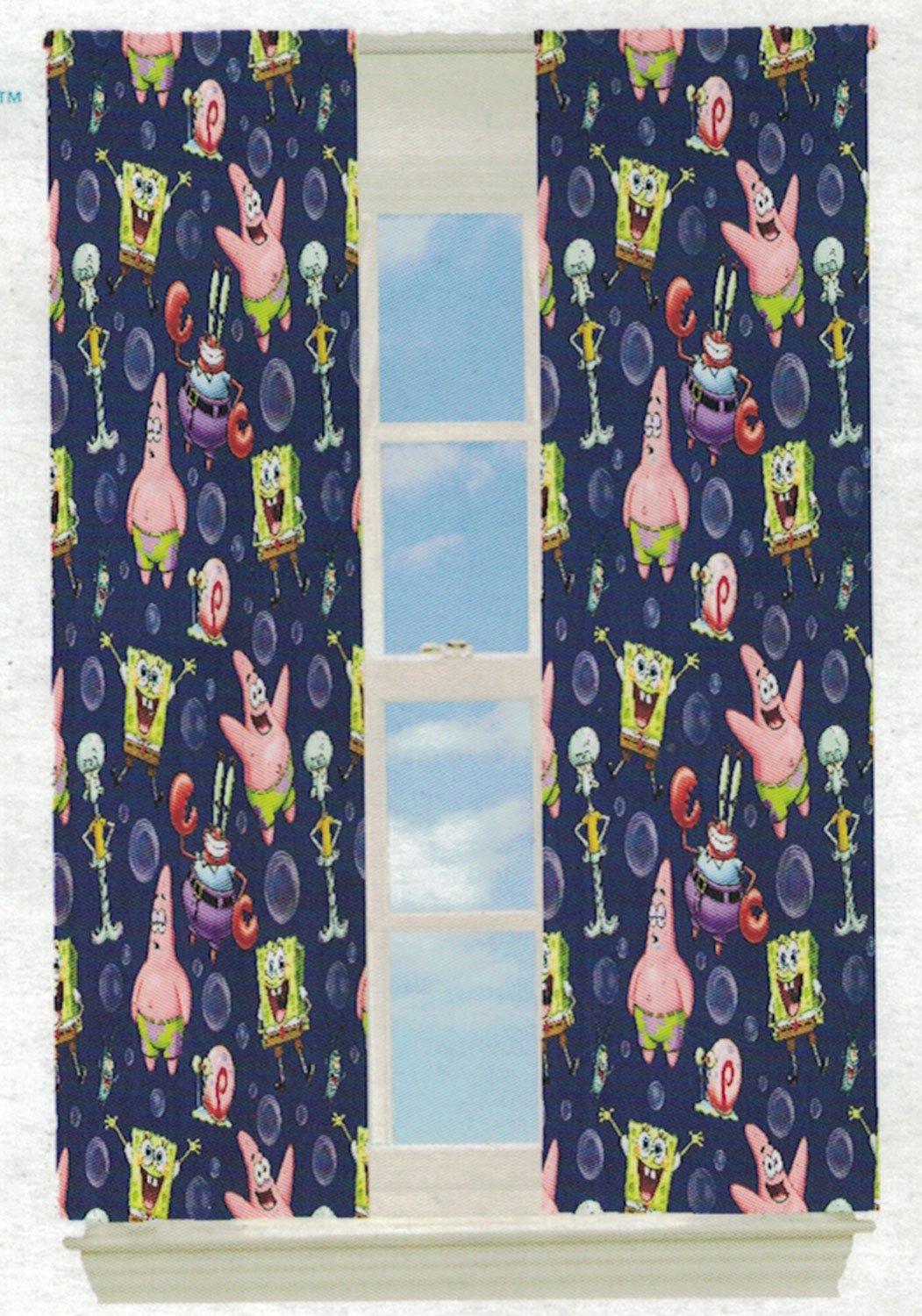 Franco Kids Spongebob Squarepants Room Darkening Window Curtains Drapes Set 84 in x 63 in