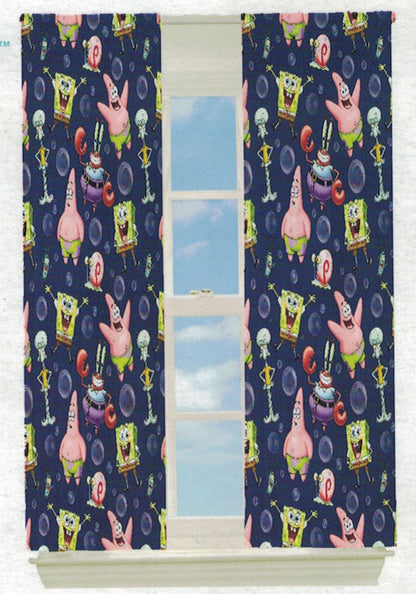 Franco Kids Spongebob Squarepants Room Darkening Window Curtains Drapes Set 84 in x 63 in