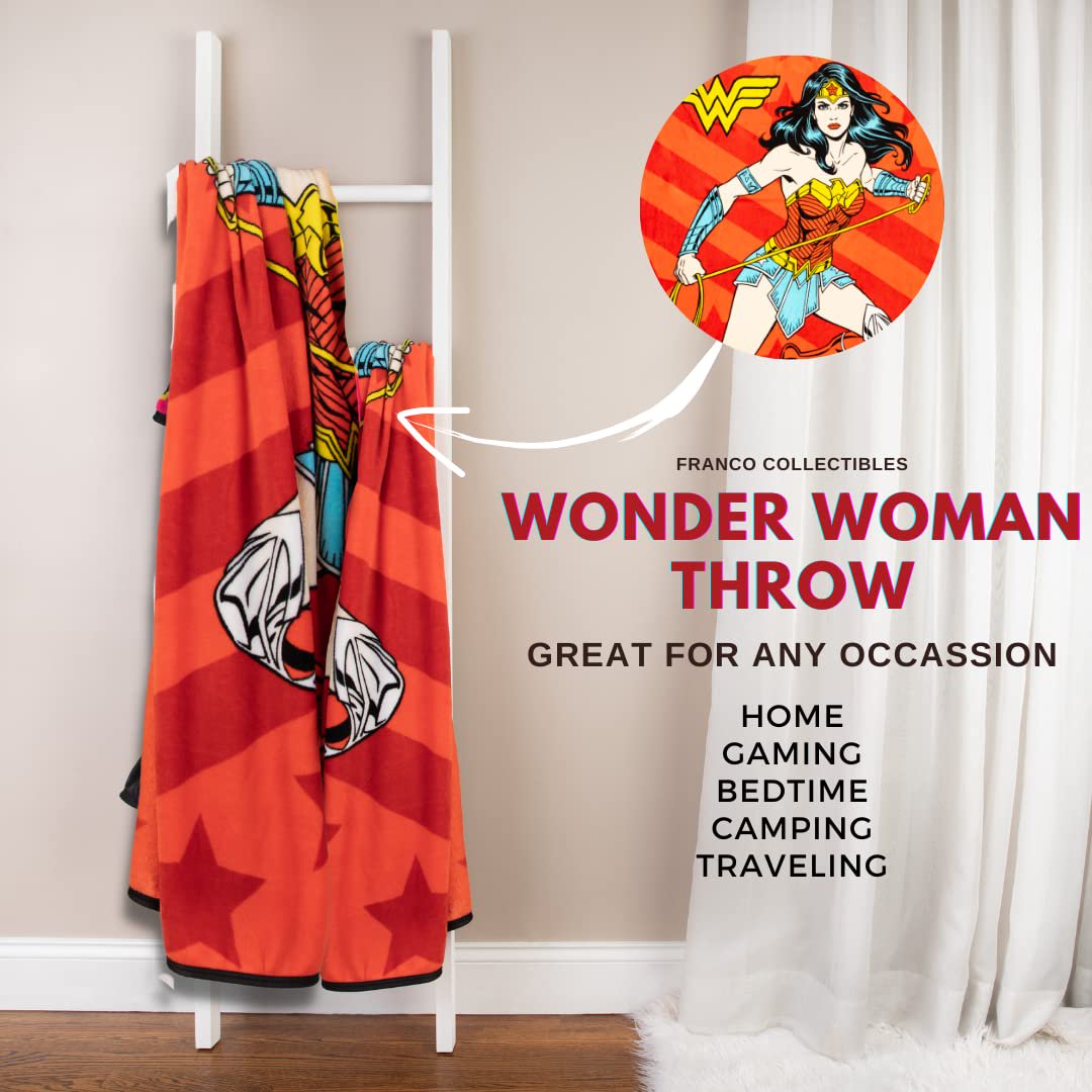 Franco Collectibles Wonder Woman Micro Raschel Throw, 46 in x 60 in