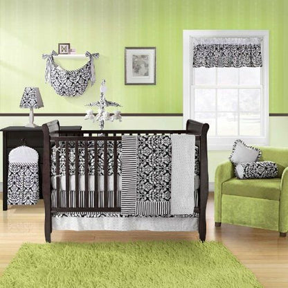 Bananafish Taylor 3 Piece Crib Bedding Set, Black, Cotton