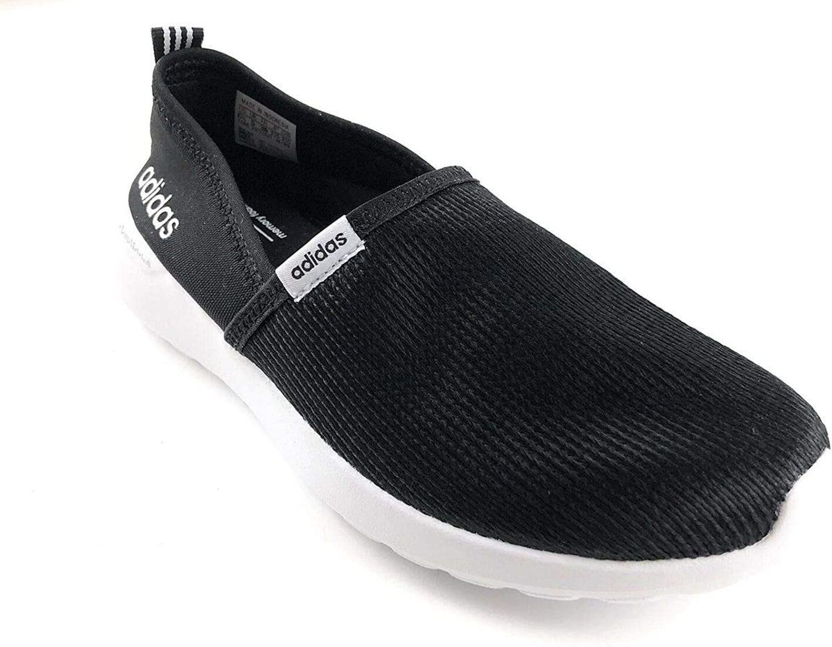 adidas Women's Cloudfoam Lite Racer Slip On, Black/White, 8.5