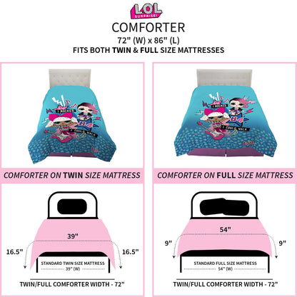 Franco Kids Bedding Reversible L.O.L. Surprise Twin/Full Comforter