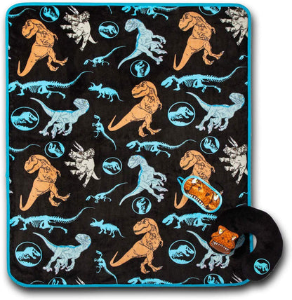 Jurassic World Kids Children Toddler Neck Pillow - 3pc Travel Set