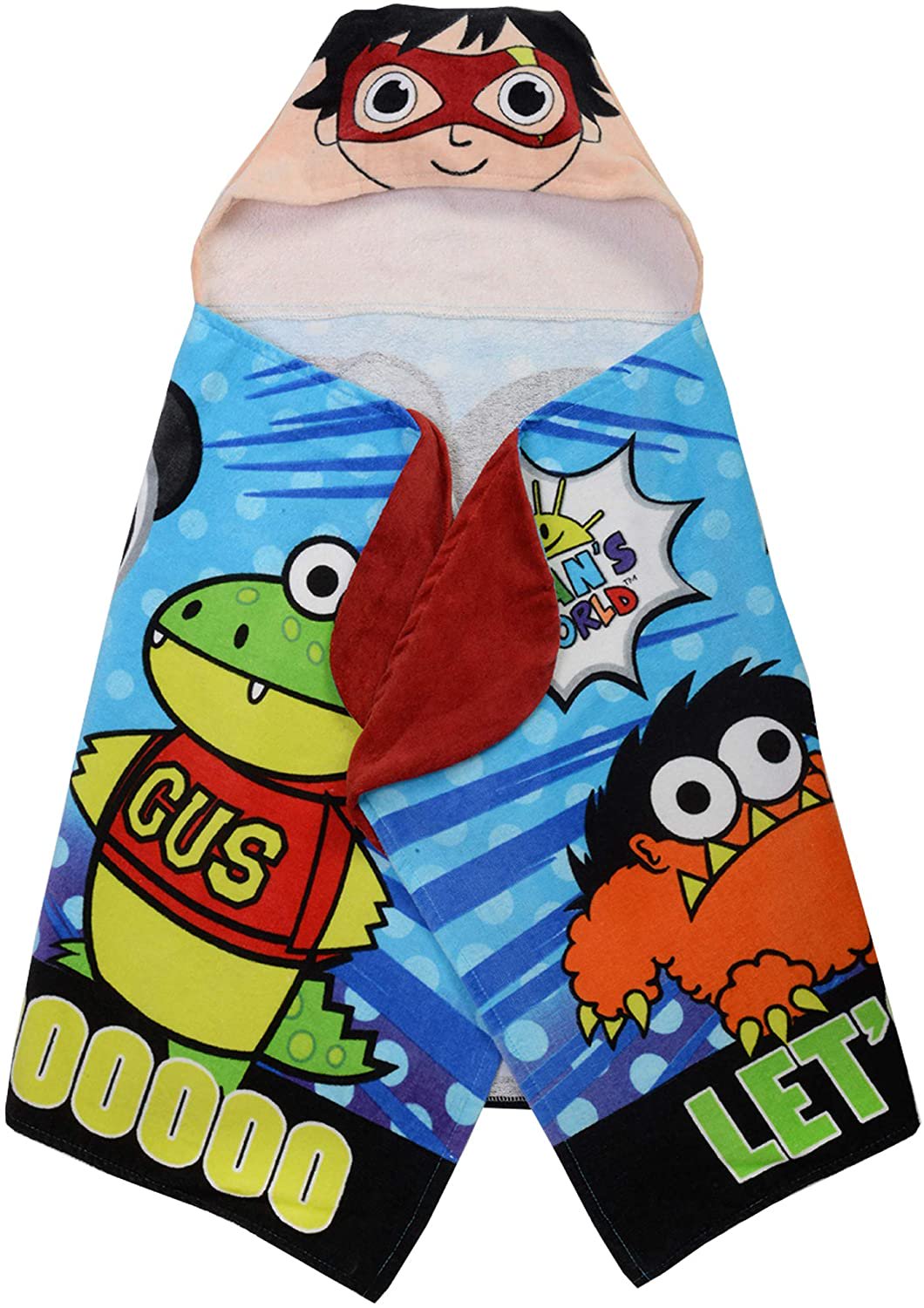 Ryan’s World Cotton Terry Hooded Towel Wrap, 24" x 50"