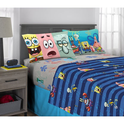Franco Kids SpongeBob SquarePants 4 Piece Full Size Sheet Set