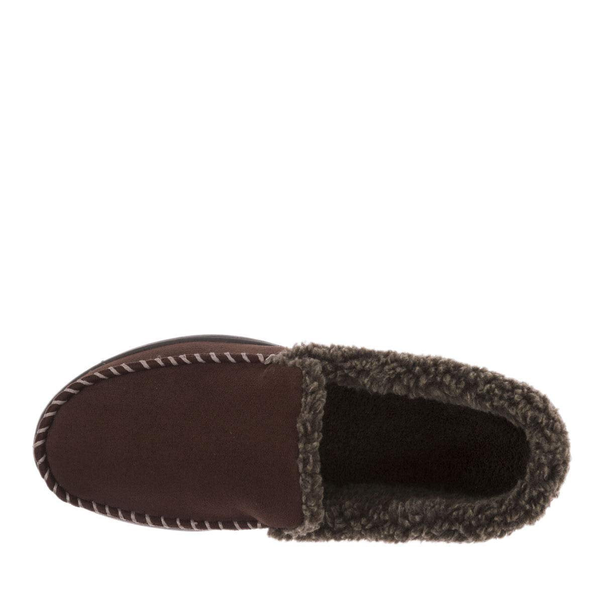 Dearfoams Men's Memory Foam Slipper Microsuede Moc Whipstitch