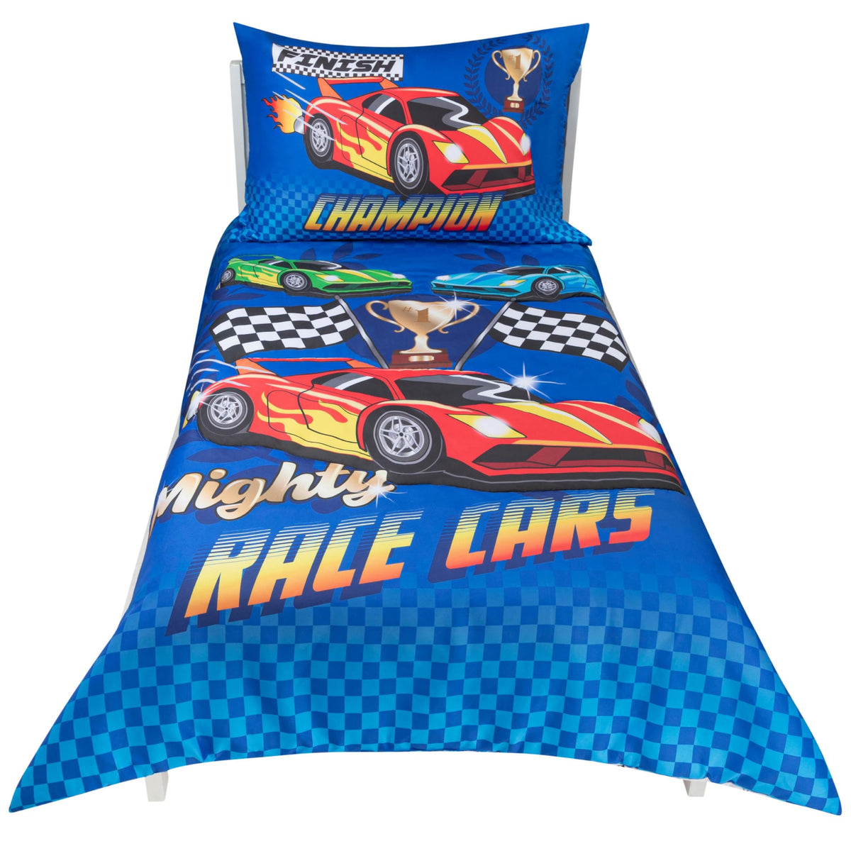 Todays Kids Monster Trucks Toddler Bedding Set for Boys - 4-Piece Toddler Bed Comforter Sets for Boys, Reversible Comforter & Pillowcase, Flat Sheet, Fitted Sheet, Breathable & Super Soft Microfiber