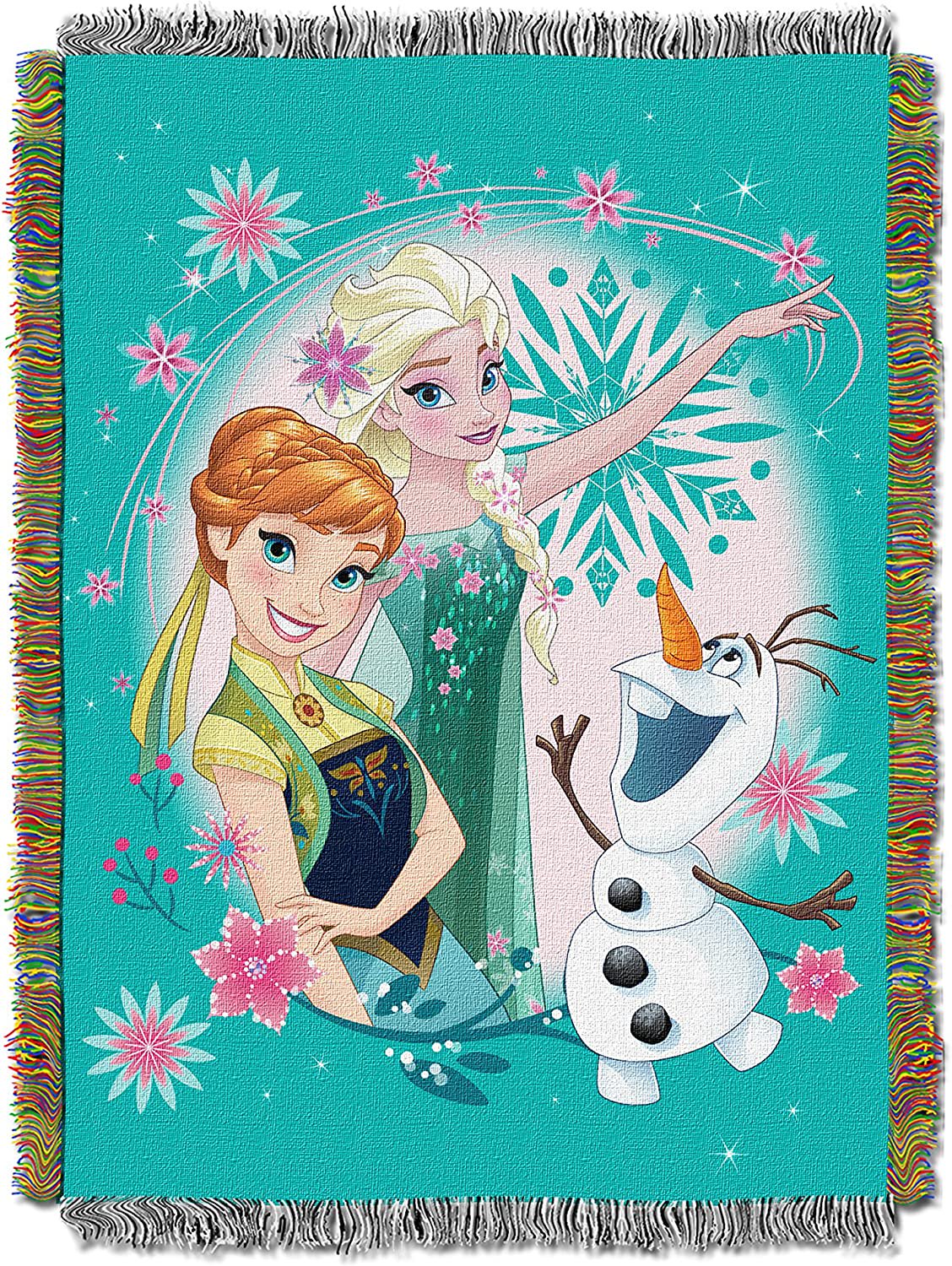 Disney Frozen, Woven Tapestry Throw Blanket, Multi Color, 1 Count