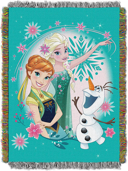 Disney Frozen, Woven Tapestry Throw Blanket, Multi Color, 1 Count