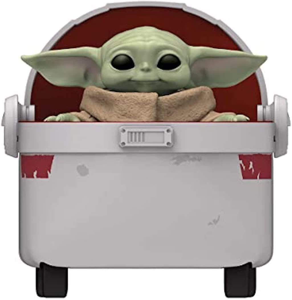 Mandalorian [2021 Upgrade] Star Wars Mandalorian & Grogu Baby Yoda Movie - 9In RC Car with Remote Controller - 2.4 GHz Radio Control (Grogu - Hover Pram), 153900, 9 inches long