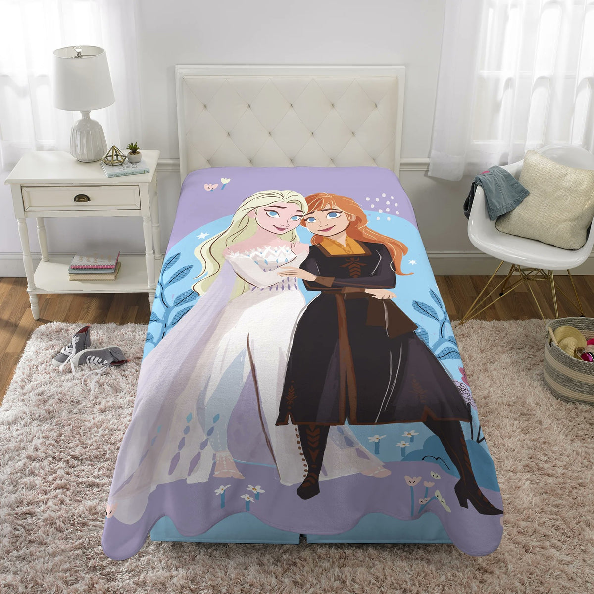 Disney Frozen Kids Plush Blanket, Twin/Full Size 62"x90"