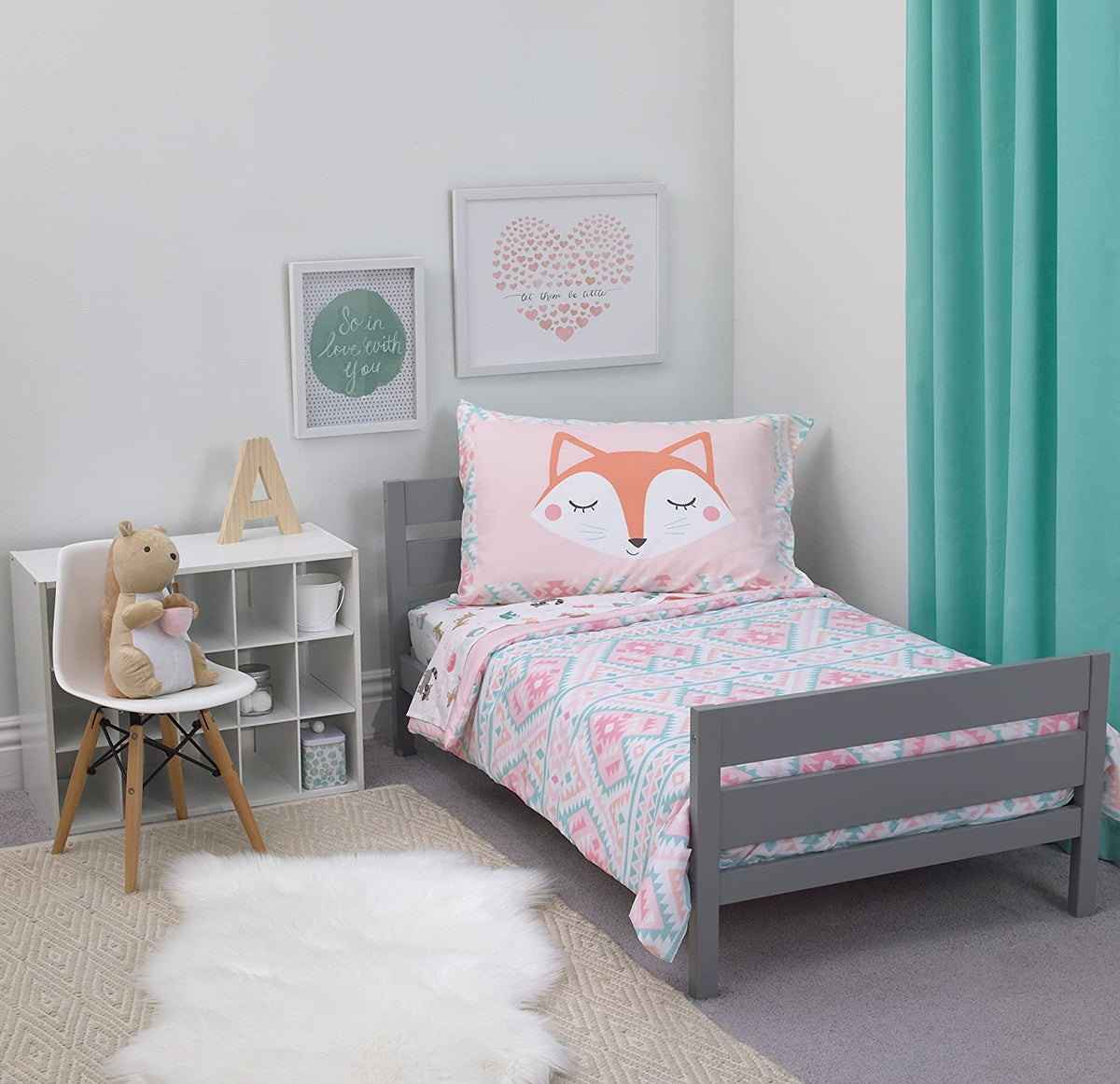 Carter's Woodland Girl 4 Piece Toddler Bedding  Set