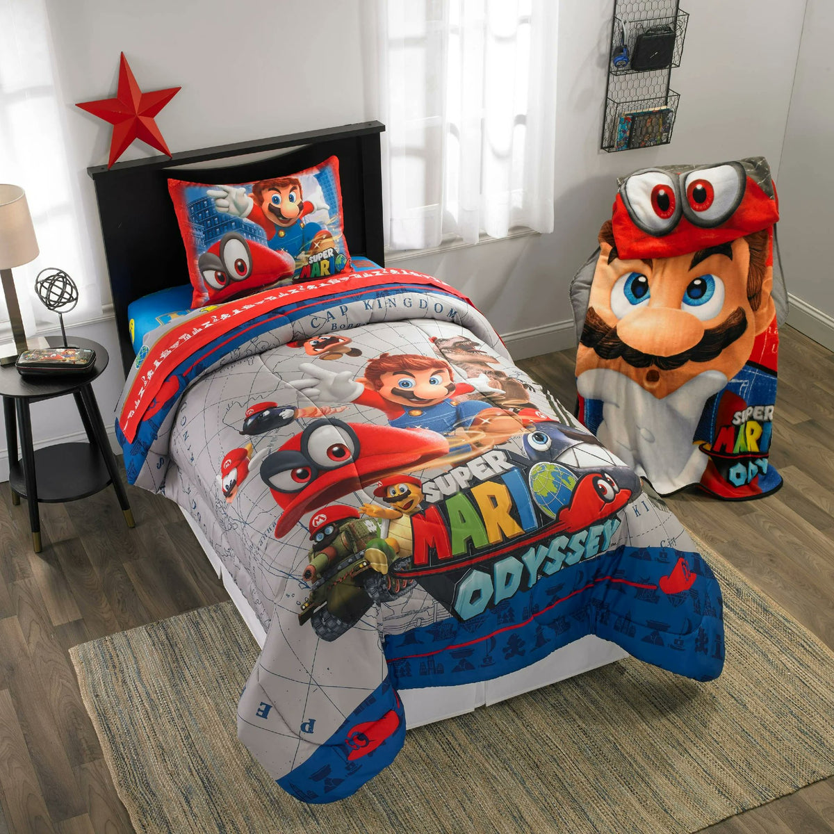 Franco Kids Super Mario Kids Room Window Curtains Drapes Set, 82 in x 63 in