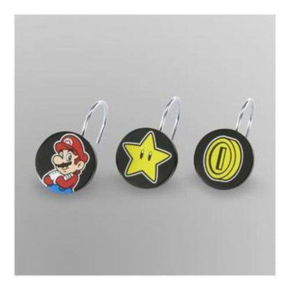 Nintendo Super Mario Shower Curtain Ring Hooks