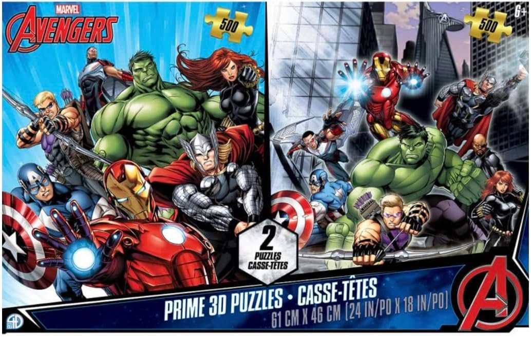 Marvel Avengers 3D Lenticular Puzzles – 500 Pcs Twin Pack