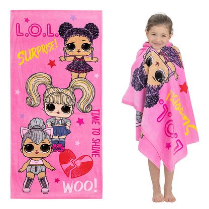 Franco Kids LOL Surprise Bath/Pool/Beach Towel, 58 in x 28 in,