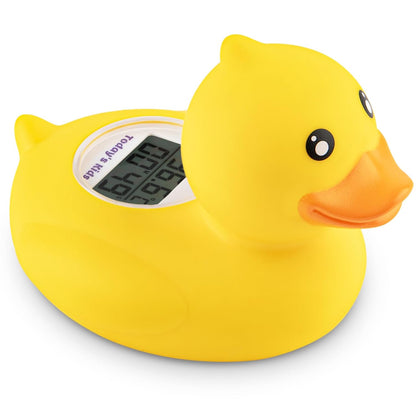 Todays Kids Duck Baby Bath Thermometer & Clock - Fahrenheit & Celsius Baby Bath Thermometer