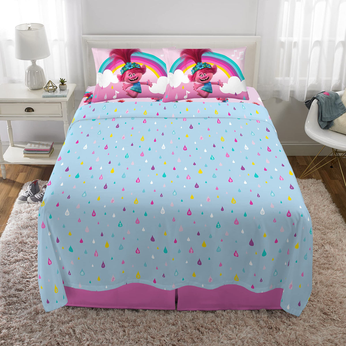 Franco Kids Trolls World Tour Full Size Sheet Set