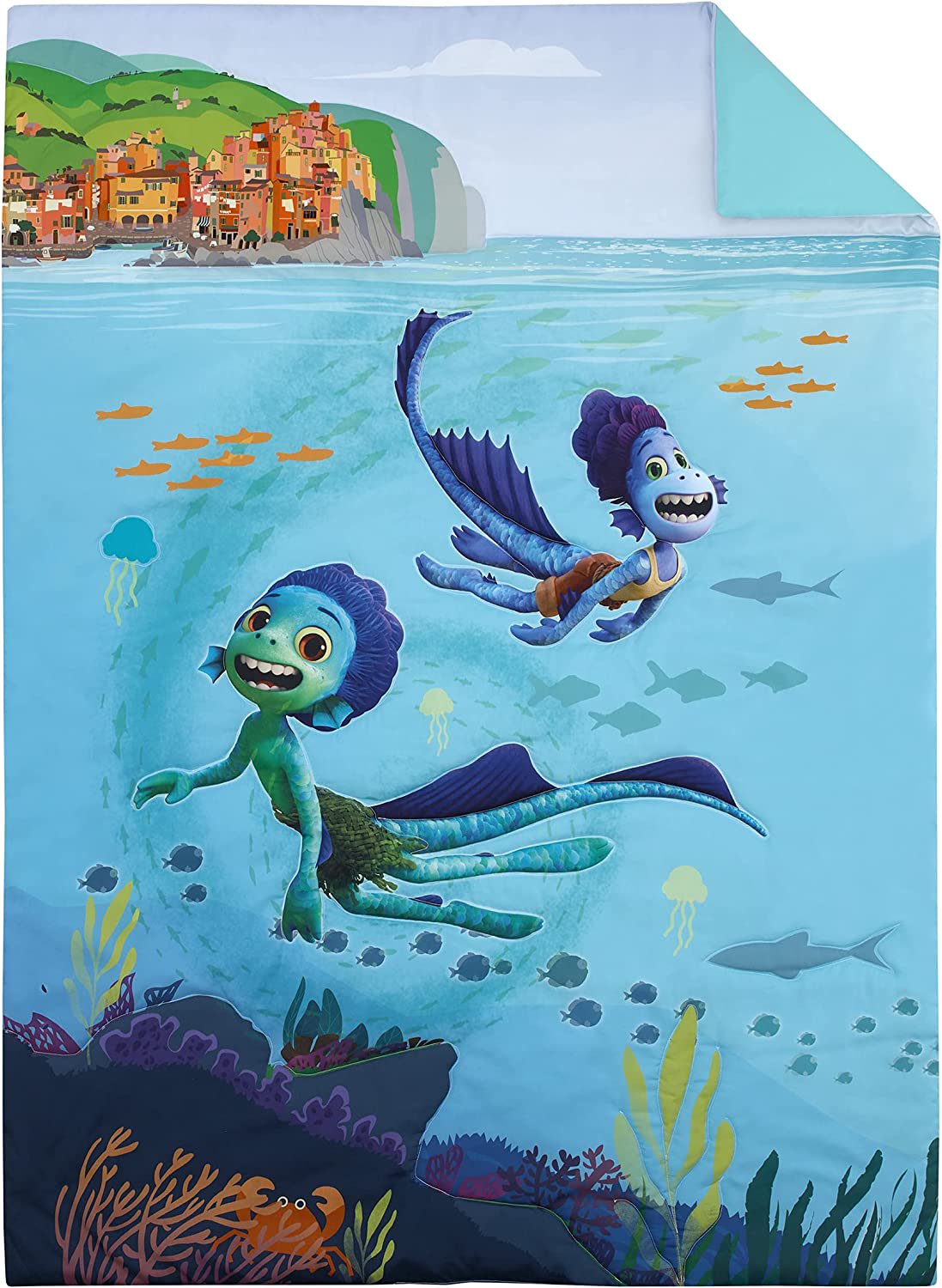 Disney Luca Sea Monsters are Real 4 Piece Toddler Bedding Set