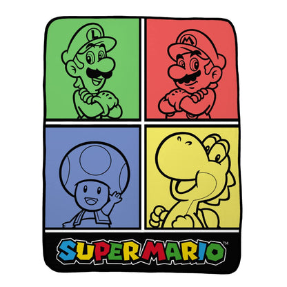 Franco Collectibles Super Mario Bedding Super Soft Micro Raschel Throw Blanket, 46 in x 60 in
