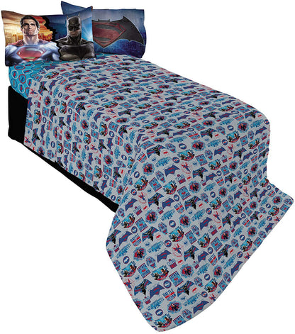 Warner Bros Batman vs Superman Bed Sheets World's Finest Heroes Bedding Accessories