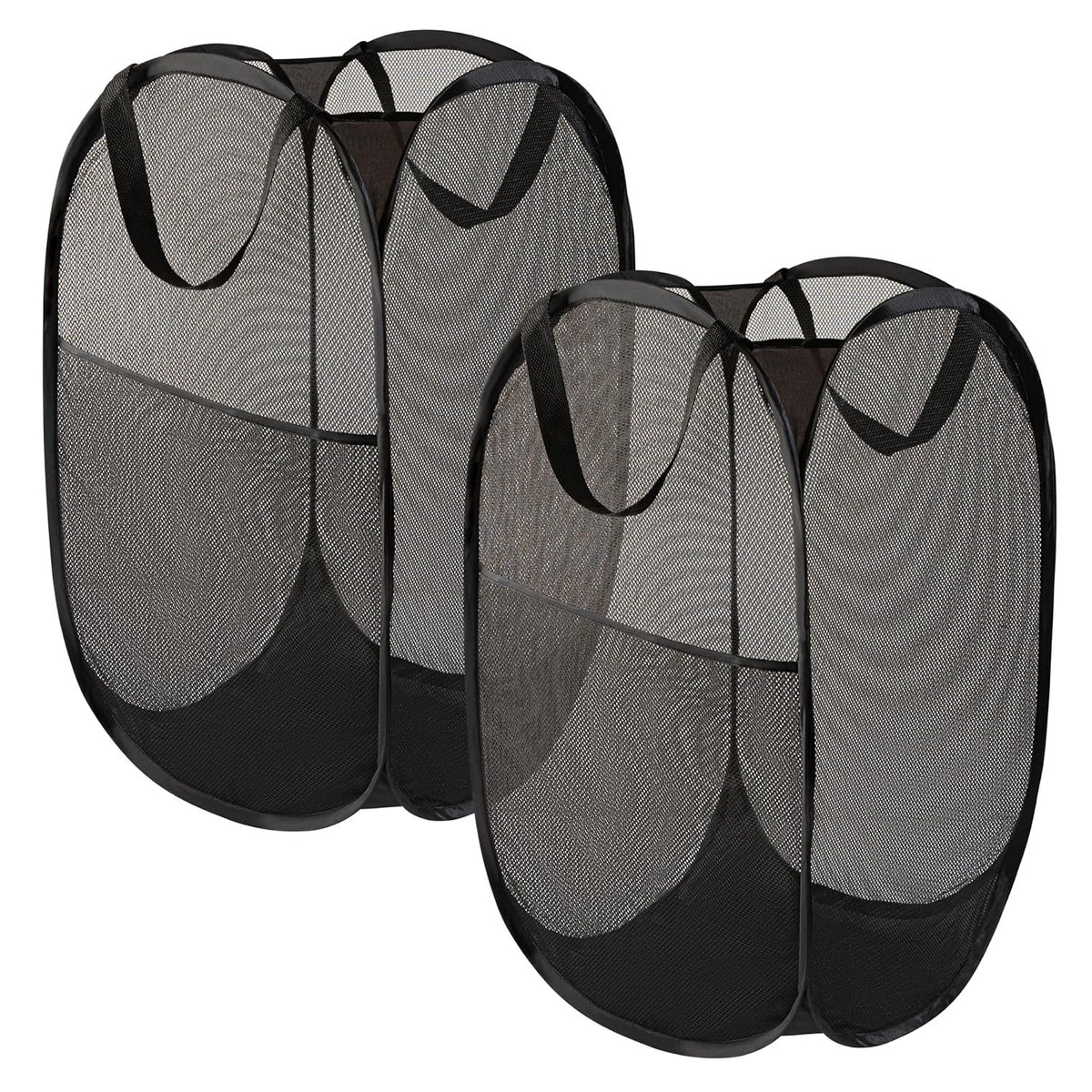Todays Kids Collapsible Mesh Pop-Up Laundry Hamper - Foldable Laundry Basket with Breathable Mesh, Reinforced Handles and Side Pocket