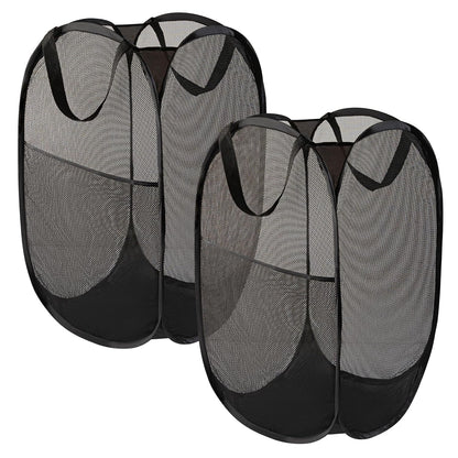 Todays Kids Collapsible Mesh Pop-Up Laundry Hamper - Foldable Laundry Basket with Breathable Mesh, Reinforced Handles and Side Pocket