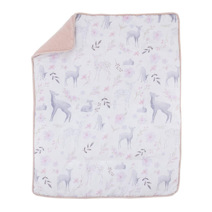 NoJo Watercolor Deer 4 Piece Nursery Crib Bedding Set